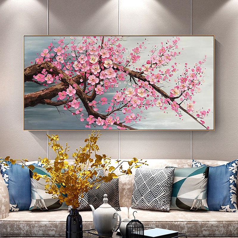 Mintura Handmade Tree Flower Oil Paintings On Canvas Wall Art Decoration Modern Abstract Picture For Home Decor Rolled Frameless Unstretched Painting3