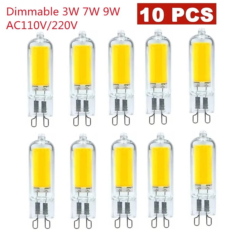 10pcs Dimmable Mini G9 LED Lamp 3W 7W 9W AC 220V 110V LED Corn Bulb COB 360 Beam Angle Replace Halogen Chandelier Lights2