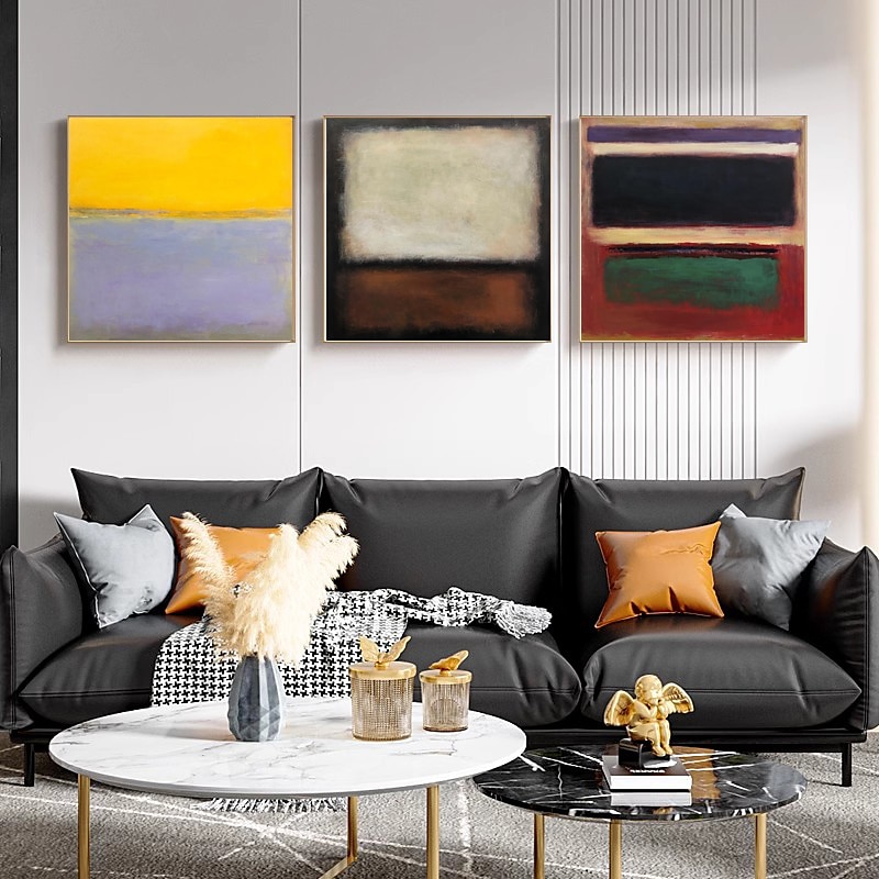 Mark Rothko Original Abstract Fine Art Hand-painted Yellow Paintings On Canvas Purple Modern Acrylic Rothko Style Painting Wall Decor for Living Room No Frame2