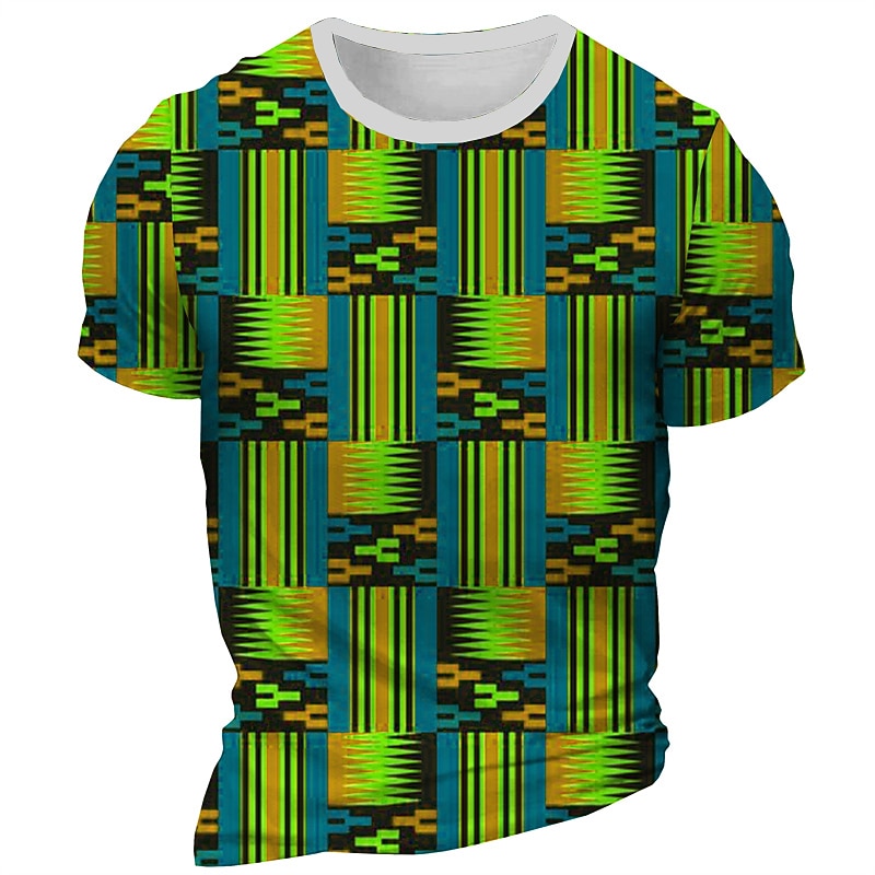 Men's Graphic T Shirt Short Sleeve T shirt 3D Print Crew Neck Shirt Daily Designer Retro Vintage Sports Outdoor Holiday Going out Yellow Blue Dark Green Spring & Summer Clothing Apparel S M L XL 2XL2