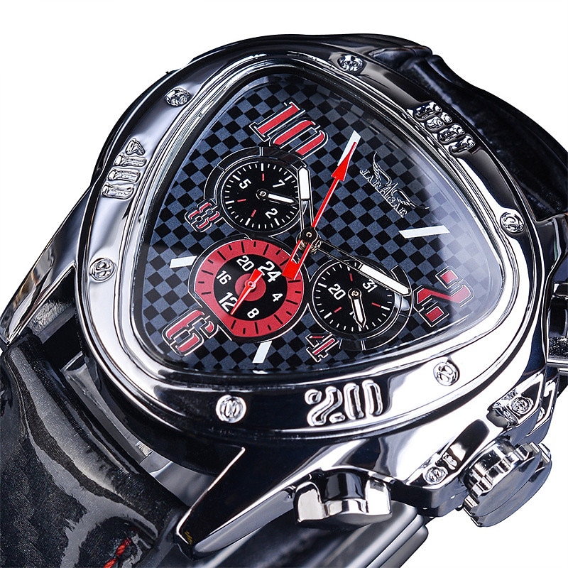 Jaragar Men Mechanical Watch Luxury Large Dial Fashion Business Automatic Self-winding Luminous Waterproof Leather Watch2