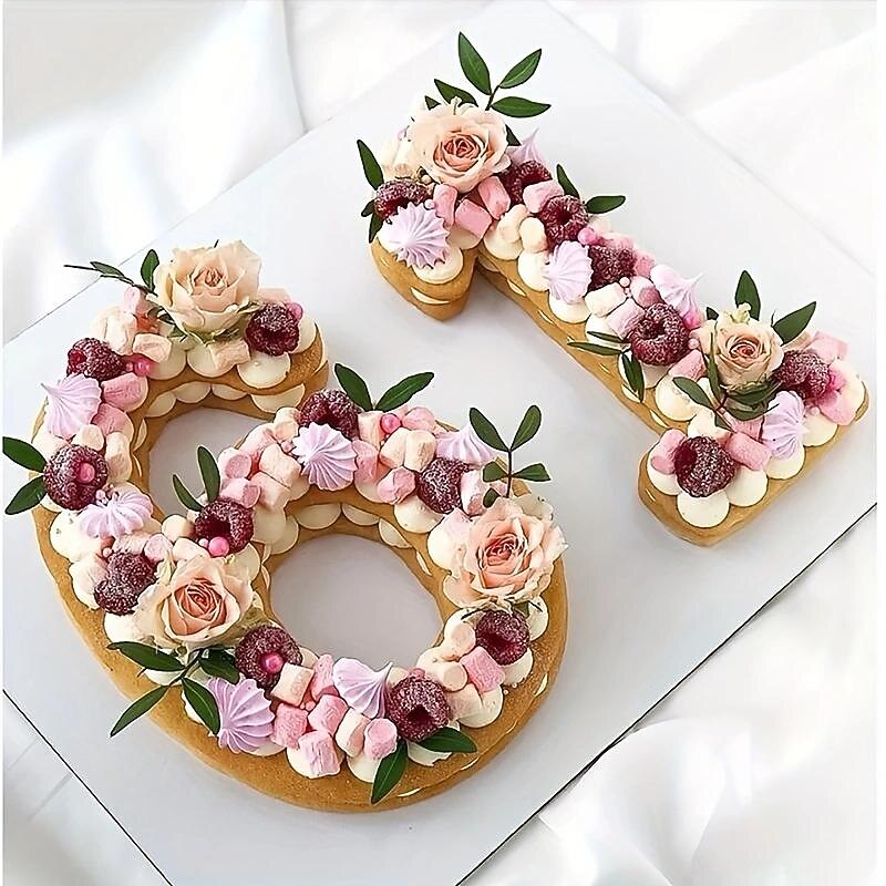 Reusable Molds For Cakes Number Design PET Baking Cake Decorating Tool Wedding Birthday Baking Pastry Confectionery Accessories4