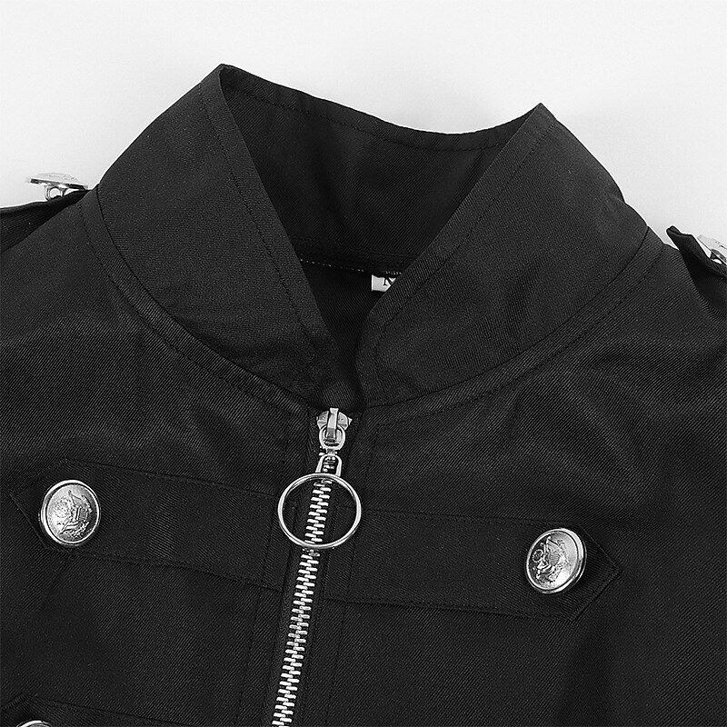 Retro Vintage Punk & Gothic Medieval Tailcoat Trench Coat Witch Cosplay Solid Colored Fancy Dress Women's Steampunk Walpurgis Night Halloween Carnival Masquerade Party / Evening LARP Adults' Coat2