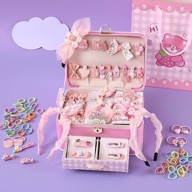 Korean Version High-end Children's Hair Accessories Gift Box Set For Girls Princess Hair Card Girl Headwear Baby Jewelry Birthday Gift4