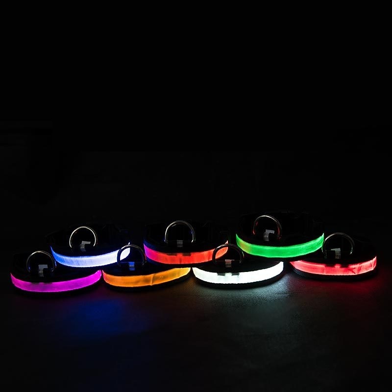 Rodents Dog Rabbits Reflective Band Light Up Collar Harness Leash Set Reflective Adjustable Portable Rechargeable Safety Reflective Strip Outdoor Hunting Running Solid Colored Husky Labrador Alaskan2