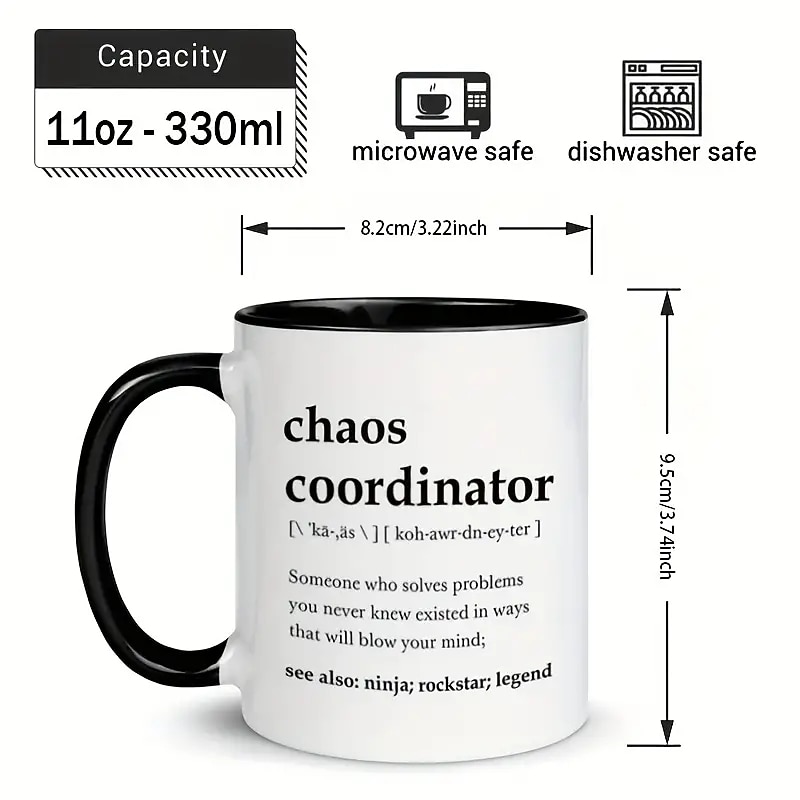 Chaos Coordinator Mug - Portable Coffee Mugs 11 Oz Boss Lady Gifts For Women Boss Mug Unique Gifts For Women Cool Gifts For Coworkers Teacher Appreciation Gifts3