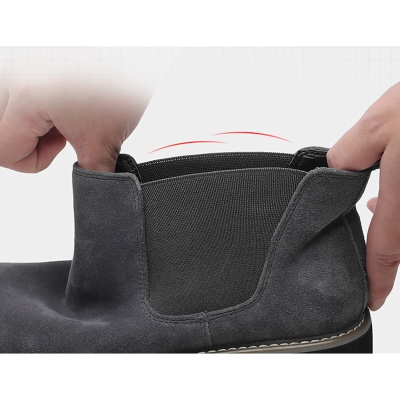 Men's Brown Faux Suede Chelsea Boots – Classic Slip-On Ankle Boots with Elastic Side Panels and Rubber Sole for Casual Wear4