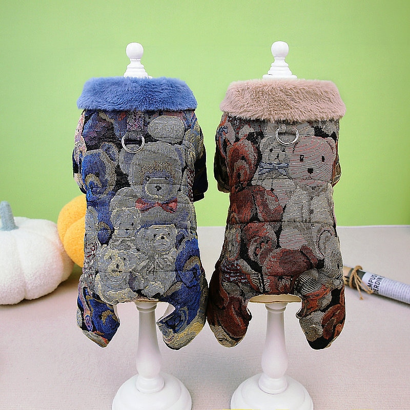 Dog Cat Coat Jacket Fashion Cute Winter Warm Soft Washable Comfortable Outdoor Sports Dog Clothing for Bichon Frise Poodle Pomeranian Baby Pet Papillon