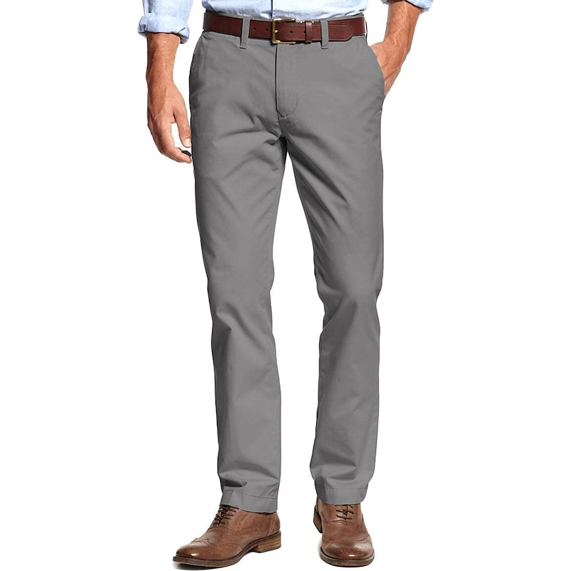Men's Graduation Trousers Chinos Chino Pants Pocket Plain Comfort Breathable Outdoor Daily Going out Fashion Casual Black Khaki - Main Image
