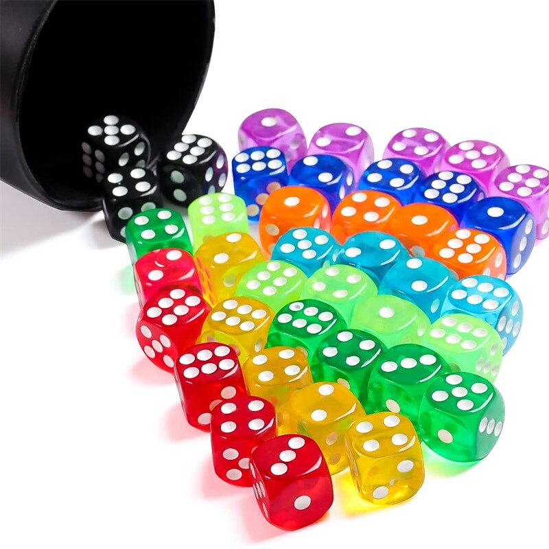50 Pieces Colored Dice 6 Sided Dice for Board Games 14mm Bulk Dice for Math Learning Dice for Classroom3