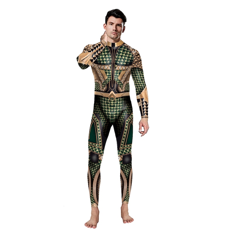 Aquaman and the Lost Kingdom Aquaman Cosplay Costume One-Piece Anime Cosplay Movie Cosplay for Men's Women's Adults Kid's Masquerade