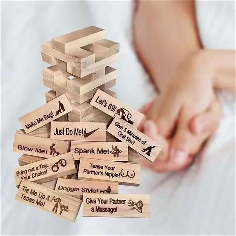 Block Tower Jenga Game Couple Dating Block Tower Stacking Game teddy day  Day Valentine's Day for Christmas Gifts