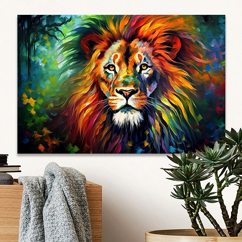 Animals Wall Art Canvas Majestic Lion Prints and Posters Pictures Decorative Fabric Painting For Living Room Pictures No Frame