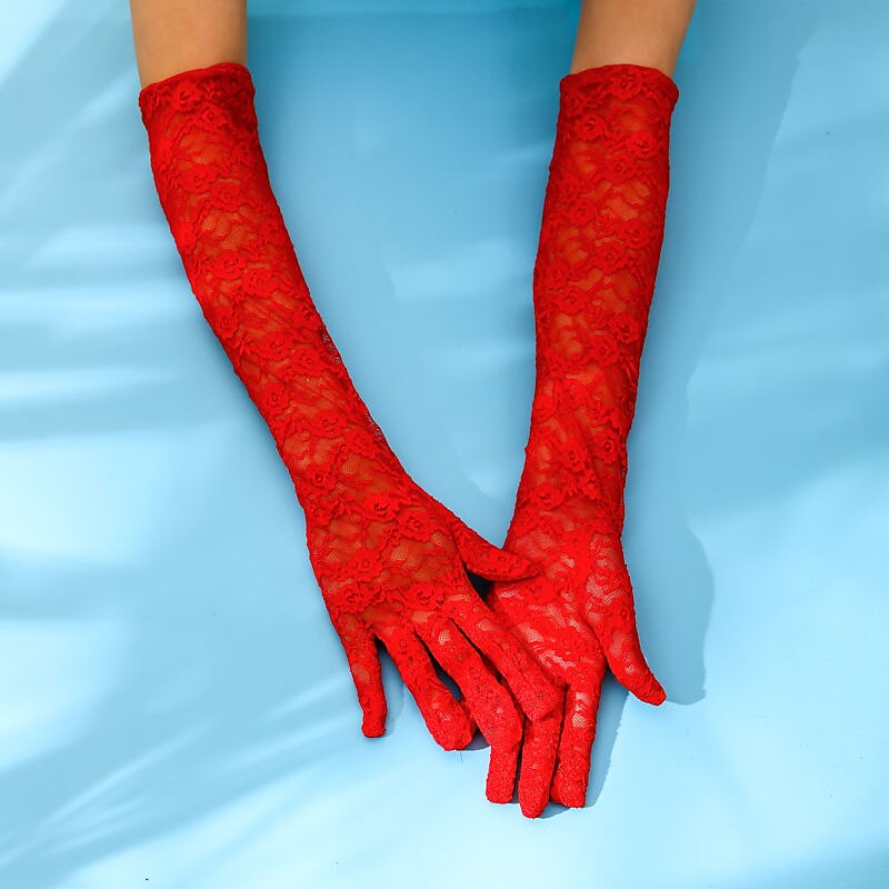 Opera Gloves Long Gloves Evening Gloves Long Gloves Retro Vintage Roaring 20s 1920s Lace For Flapper Girl Cosplay Carnival Women's Costume Jewelry Fashion Jewelry2