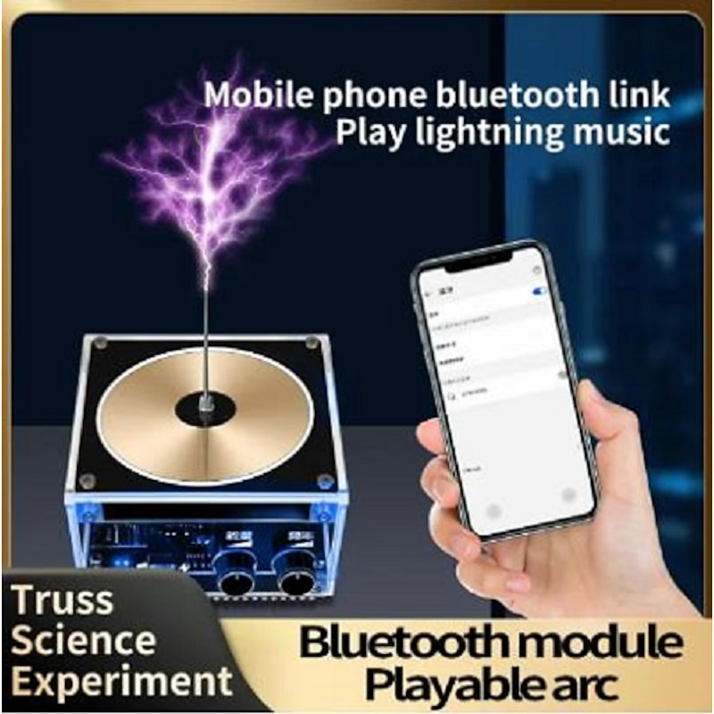 Bluetooth Music for Tesla Coil Loudspeaker Wireless Transmission Experiment Desktop Toy Model Valentine's Day Surprise for Her/Him for Christmas Gifts4