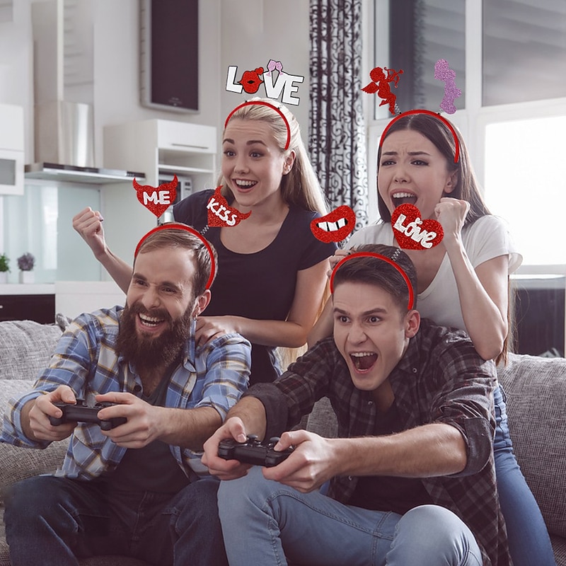 single party decoration hair band Hair bar decoration Valentine's Day love head hoop head buckle props3