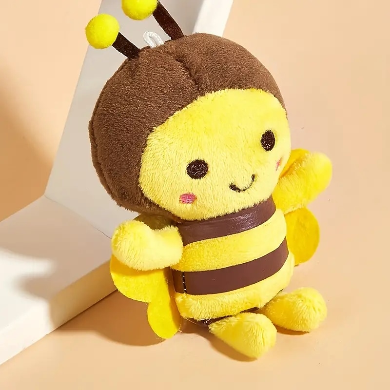 1pc Bee Design Pet Grinding Teeth Plush Toy Durable Chew Toy For Dog Interactive Supply3