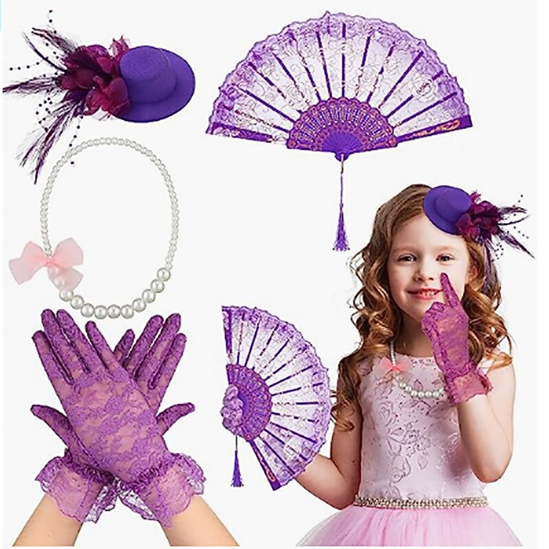 carnival Celebrity Retro British Style Mesh Head Flower Little Hat Children's Performance Stage Veil4