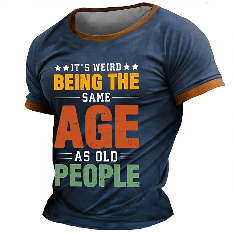 Men's Graphic Letter T Shirt Short Sleeve T shirt 3D Print Crew Neck Shirt Daily Designer Retro Vintage Sports Outdoor Holiday Going out Black Brown Army Green Spring & Summer Clothing Apparel S M L