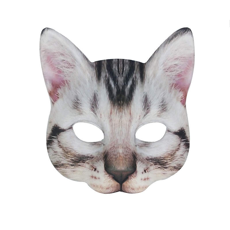 Carnival Makeup Ball Digital Printed Animal Cat Mask3