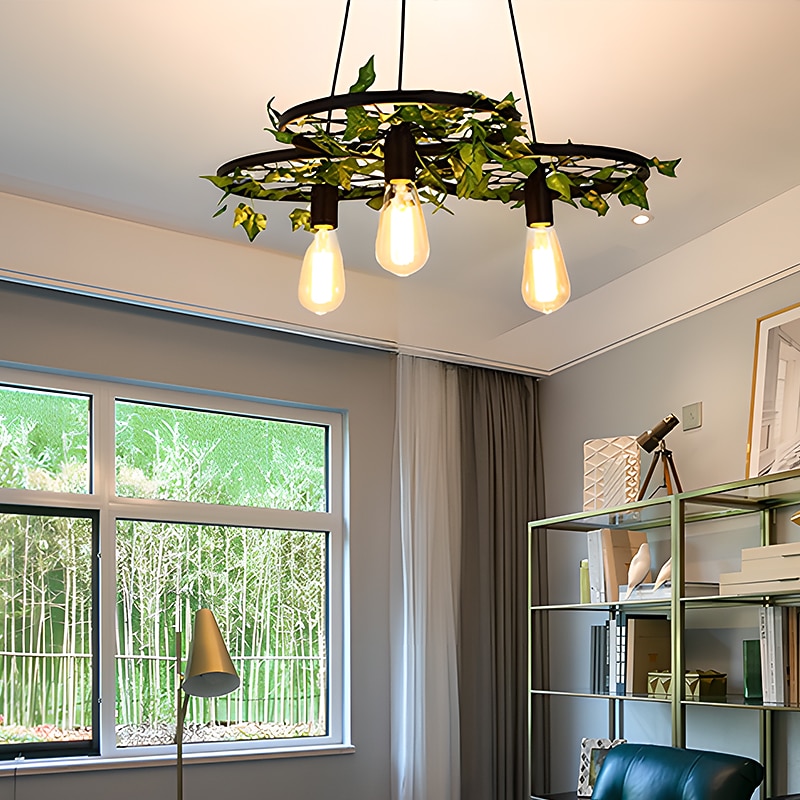 Chandelier 30/60cm Adjustable Chandelier Modern Ceil Green Plant Flower Diamond Chandelier Window Coffee Restaurant Vintage Chandelier Interior Decoration Simulation