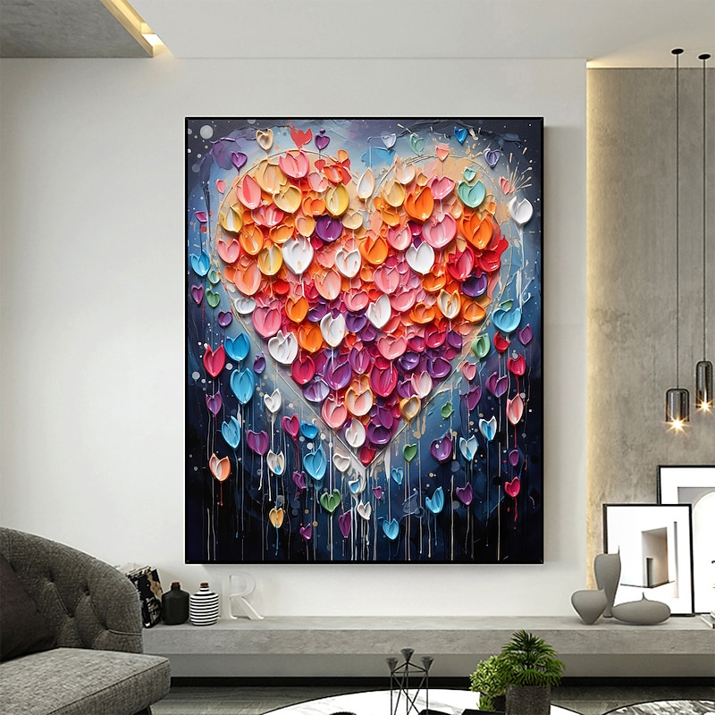 Handmade Oil Painting Canvas Wall Art Decor Original Colored love  for Home Decor With Stretched FrameWithout Inner Frame Painting3