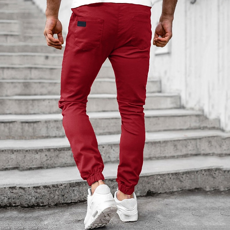 Men's Sweatpants Joggers Trousers Drawstring Elastic Waist Elastic Cuff Plain Comfort Breathable Casual Daily Holiday Sports Fashion ArmyGreen Black4