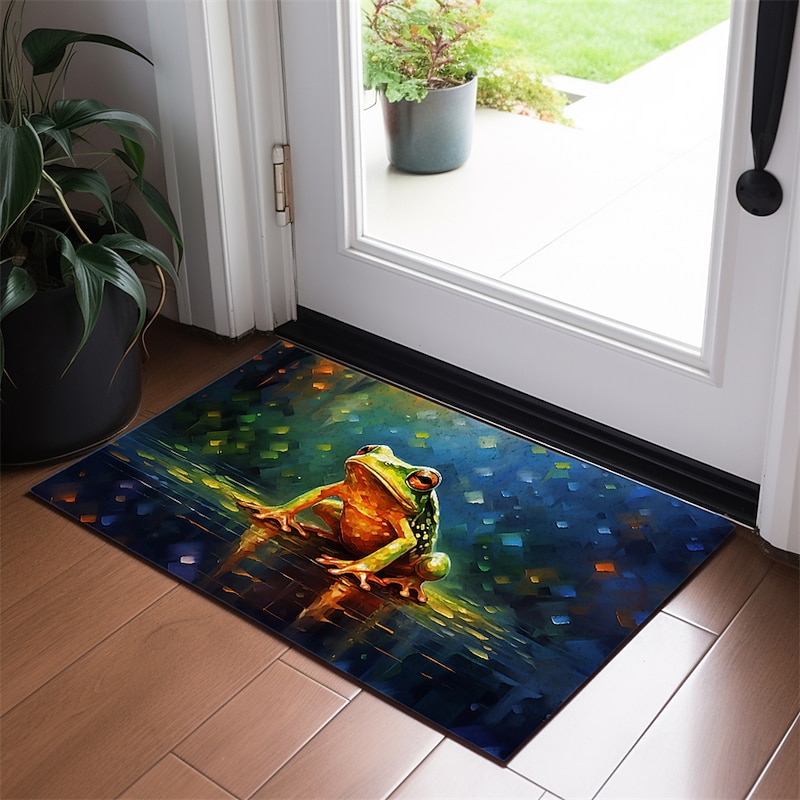 Frog Pound Doormat Floor Mats Washable Rugs Kitchen Mat Non-Slip Oil Proof Rug Indoor Outdoor Mat Bedroom Decor Bathroom Mat Entrance Rug2