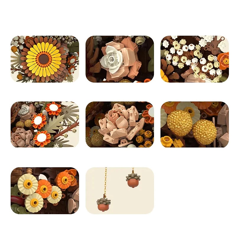 Women's Day Gifts Nordic Art Wall Flower Eternal Bouquet Botanical Collection Dried Flower BuildingBlock Decor Puzzle Toys For Kids Adult Gift Valentine's Day for Girls Mother's Day Gifts for MoM3