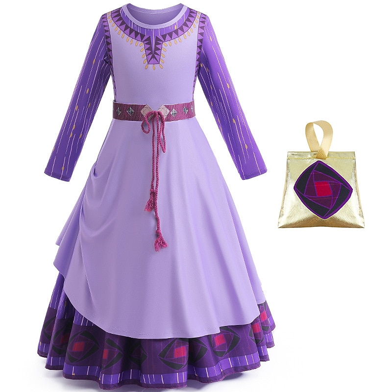 Wish Princess Asha Dress Cosplay Costume Anime Cosplay Movie Cosplay for Girls' Kid's Carnival Masquerade2
