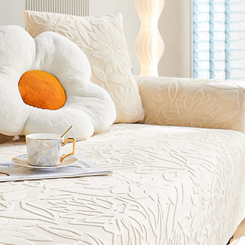 Floral Jacquard Sofa Cover Stretch Slipcovers Soft Durable Couch Cover 1 Piece Spandex Fabric Washable Furniture Protector fit Armchair Seat/Loveseat/Sofa/XL Sofa/L Shape Sofa3