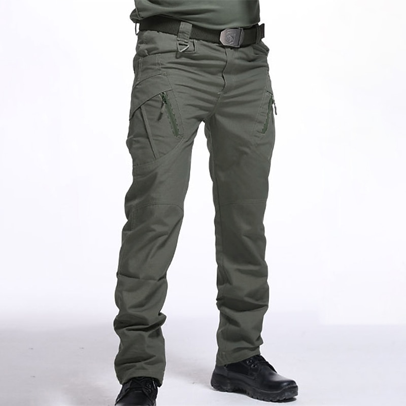 Men's Cargo Pants Cargo Trousers Combat Trousers Tactical Pants Hiking Pants Buttons Multi Pocket Straight Leg Plain Comfort Wearable Casual Daily Holiday Sports Fashion Black Green3
