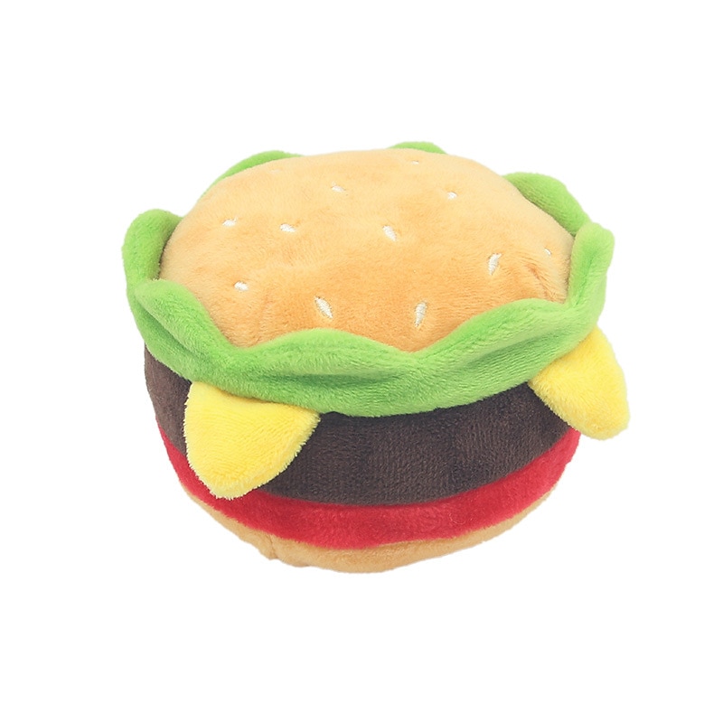 New Burger Pet Plush Toy Soundmaking Toy French Fries Burger Shake Cup with BB Soundmaking Paper2