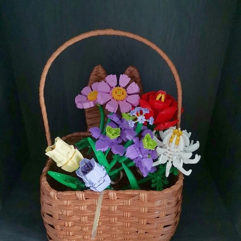 Women's Day Gifts Building Block Flower ql2336-ql2360 Flower Garden Series Rose Small Particle DIY Assembly Toy Decorative Flower Mother's Day Gifts for MoM4