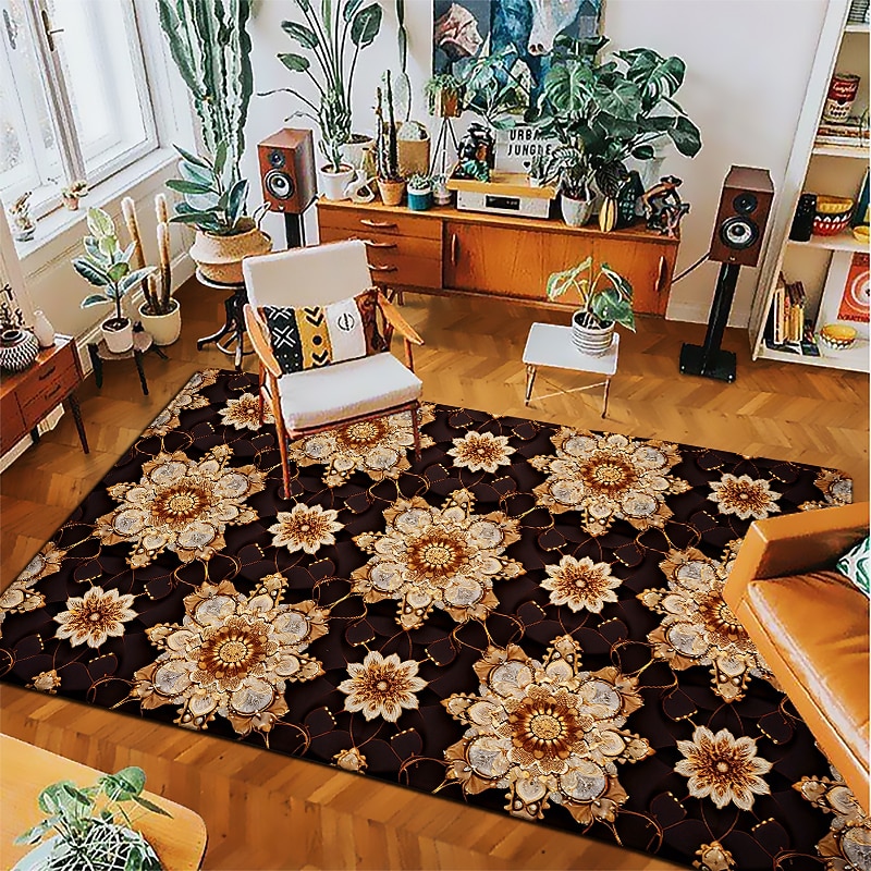 Mandala Bohemian Area Rug Livingroom Rug Kitchen Mat Non-Slip Oil Proof Floor Mat Rug Indoor Outdoor Mat Bedroom Decor Bathroom Mat Entrance Rug Door Mat3