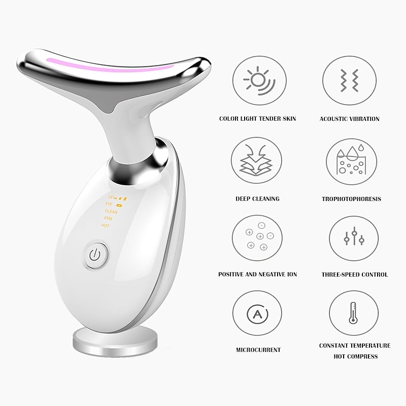 EMS Thermal Neck Lifting And Tighten Massager Electric Microcurrent Smooth Wrinkle Tool LED Photon Face Beauty Device Perfect Birthday Gift For Mother Girls Women3