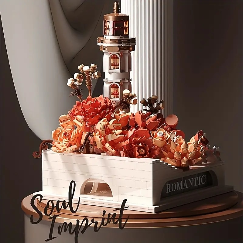 Women's Day Gifts Romantic Preserved Flowers Succulent Plant Block Creative Series DIY Micro Particle Assembly Model Children's Toys Holiday DIY Gifts Valentine's Day Mother's Day Gifts for MoM2