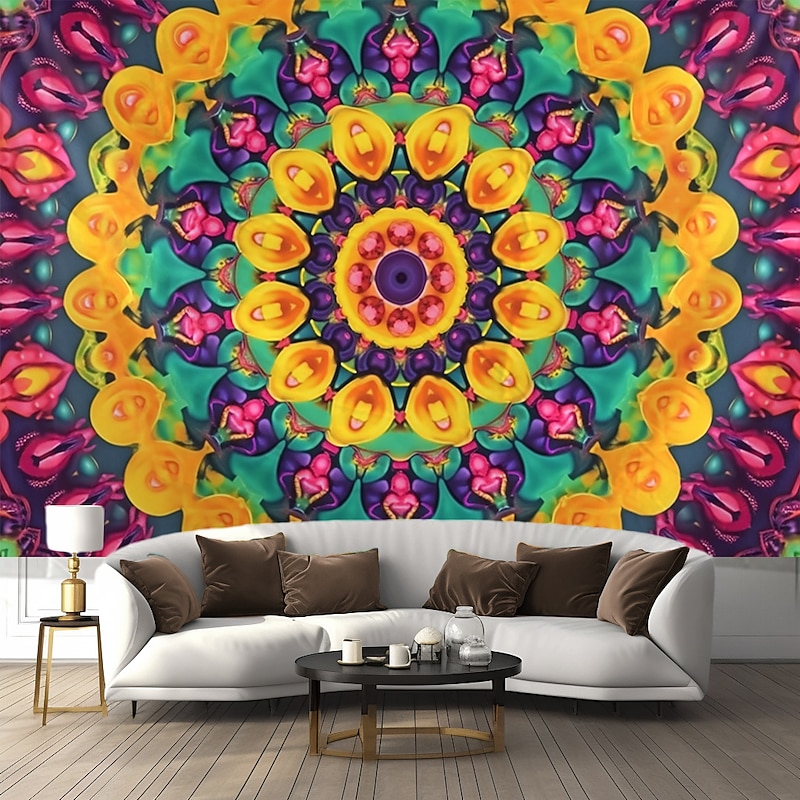 Mandala Bohemian Hanging Tapestry Hippie Wall Art Large Tapestry Mural Decor Photograph Backdrop Blanket Curtain Home Bedroom Living Room Decoration2