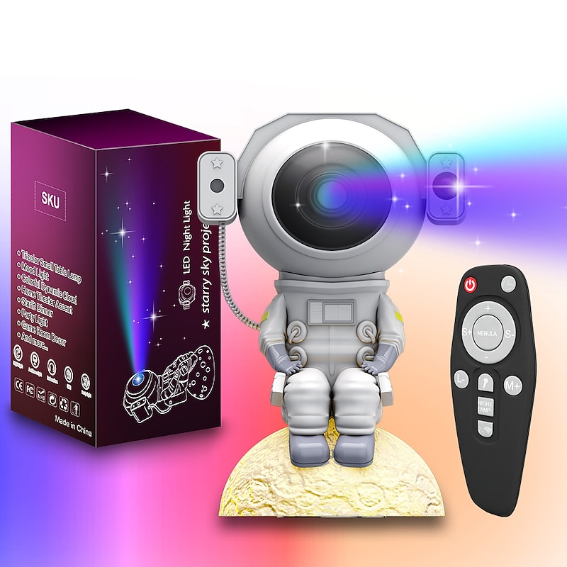 New Mini Astronaut Sky Light Colorful Projection Light Full Sky Star Atmosphere Night Light Usb Power Supply4