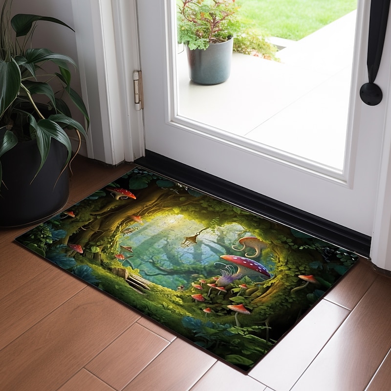 Mushrooms Forest Doormat Floor Mats Washable Rugs Kitchen Mat Non-Slip Oil Proof Rug Indoor Outdoor Mat Bedroom Decor Bathroom Mat Entrance Rug2