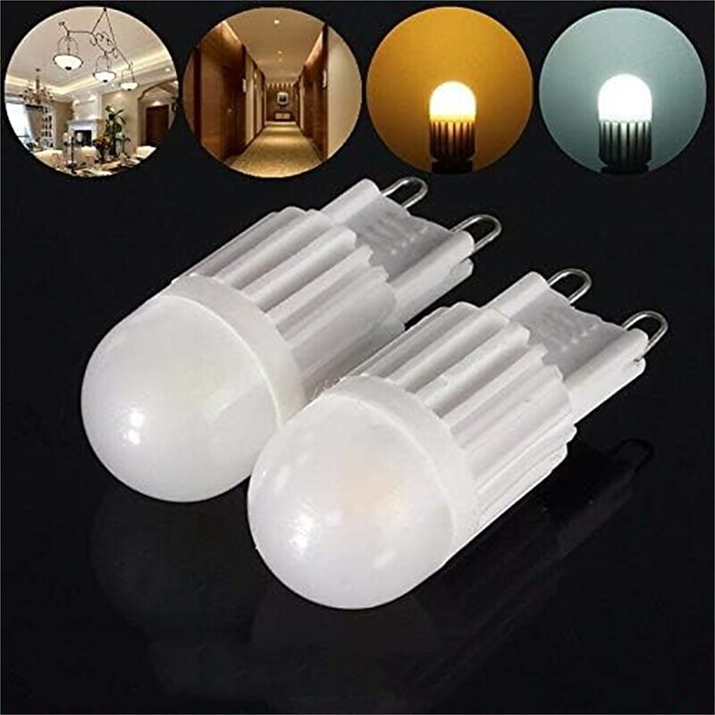 G9 LED Bulb 1/2/3W Dimmable Chandelier Light Bulbs 20W/30W Halogen Bulb Equivalent Warm White 3000K/White 6000K G9 Bi Pin Base Bulbs  AC220V 5Pcs4