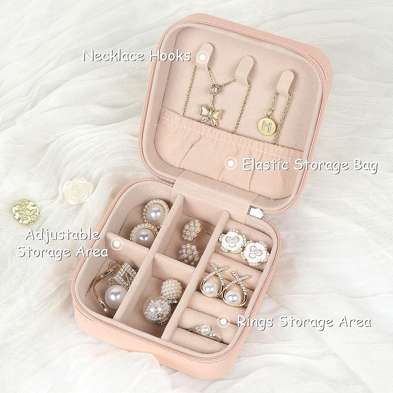 Personalized Photo Travel Jewelry Case Custom Best Gift for Mom - Portable PU Leather Mini Jewelry Travel Case for Girls, Women, Wedding Gift Storage Case for Women3