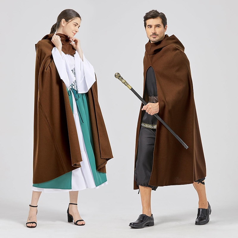 Holloween Costume Renaissance Hooded Cloak - Hobbit Cloak Medieval Ranger Cloak,Cosplay Cape for Men and Women3