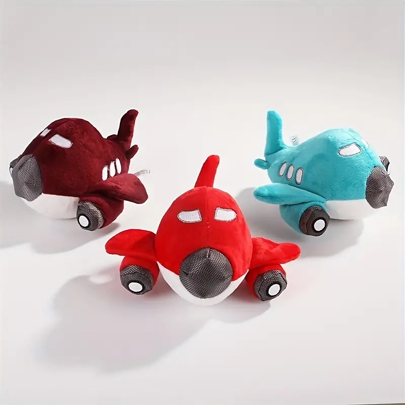 1pc Airpane Design Pet Grinding Teeth Plush Toy Durable ChewToy For Dog Interactive Supply2