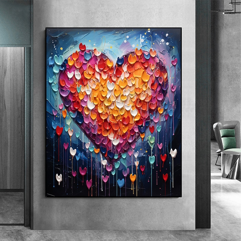 Handmade Oil Painting Canvas Wall Art Decor Original Colored love  for Home Decor With Stretched FrameWithout Inner Frame Painting2