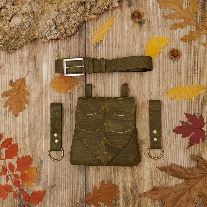 Medieval Renaissance Bag Belt Pouch Dice Bag Pirate Viking Ranger Archery Leaf Fancy Dress Men's Women's Celtic Viking Fantasy Masquerade Party LARP Adults' Bag4
