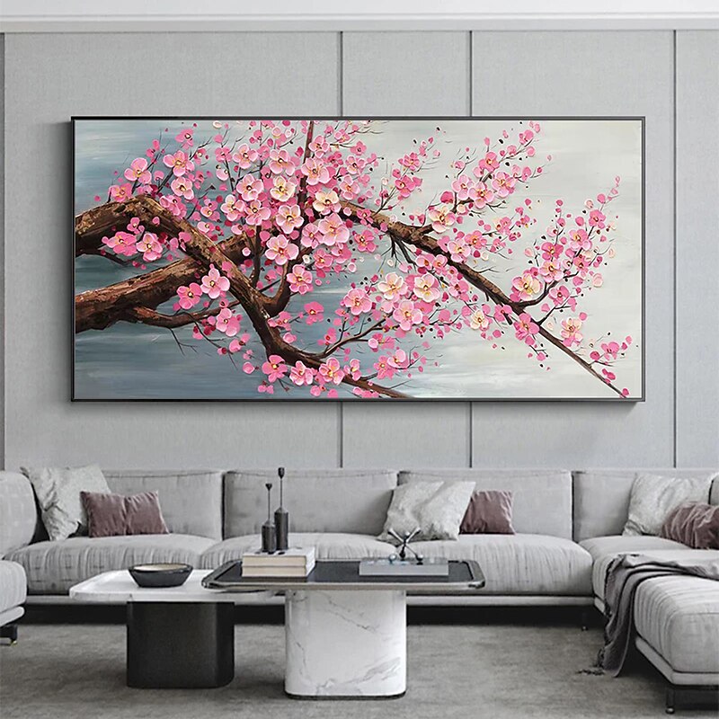Mintura Handmade Tree Flower Oil Paintings On Canvas Wall Art Decoration Modern Abstract Picture For Home Decor Rolled Frameless Unstretched Painting2