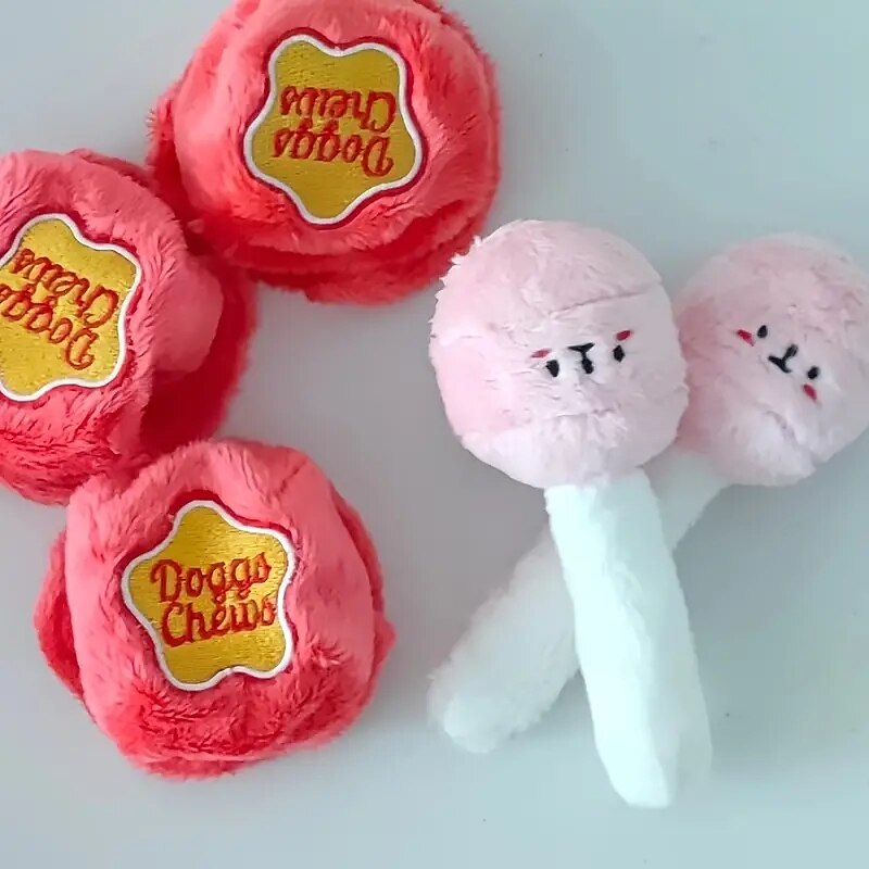 Interactive Dog Toy - Lollipop Shape Sniffing and Slow Feeding Pet Toy with Plush Squeaky Design3