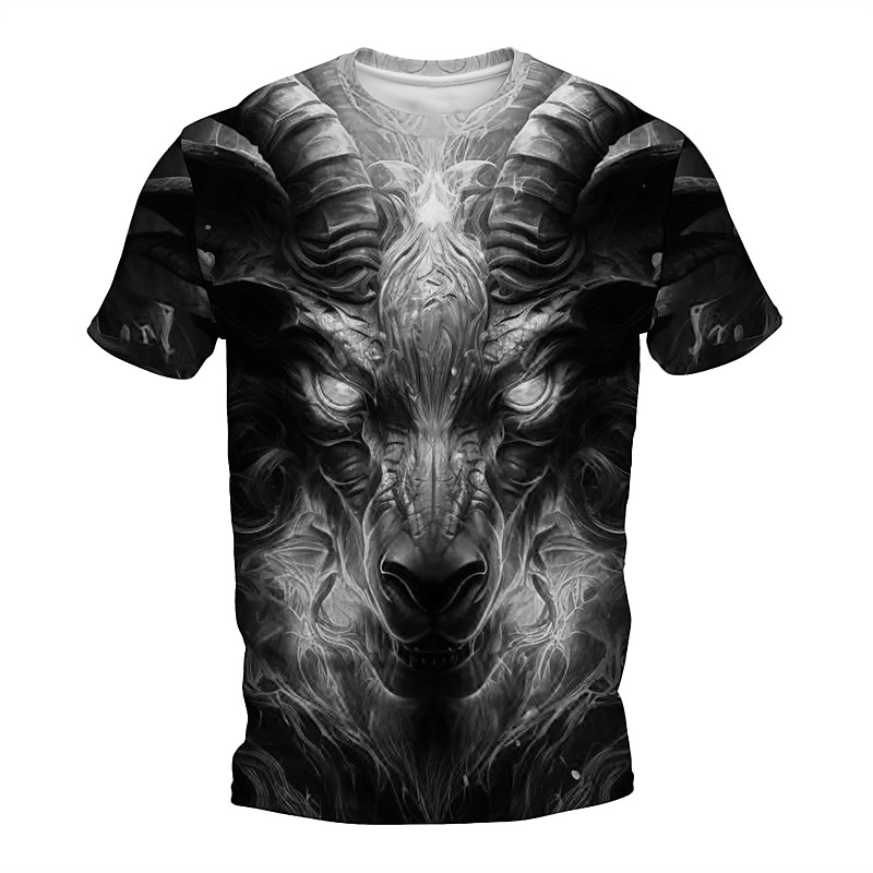 Men's Graphic Animal Flame T Shirt Short Sleeve T shirt 3D Print Crew Neck Shirt Daily Designer Retro Vintage Sports Outdoor Holiday Going out Yellow Purple Orange Spring & Summer Clothing Apparel S4
