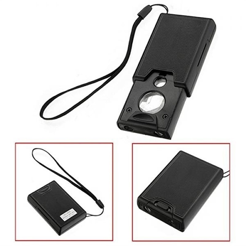 Foldable 3 in 1 30x 45x 60x LED UV Lighted Magnifier Jewelers Loupe Loop Magnifying Glass Jewelry Magnifier2